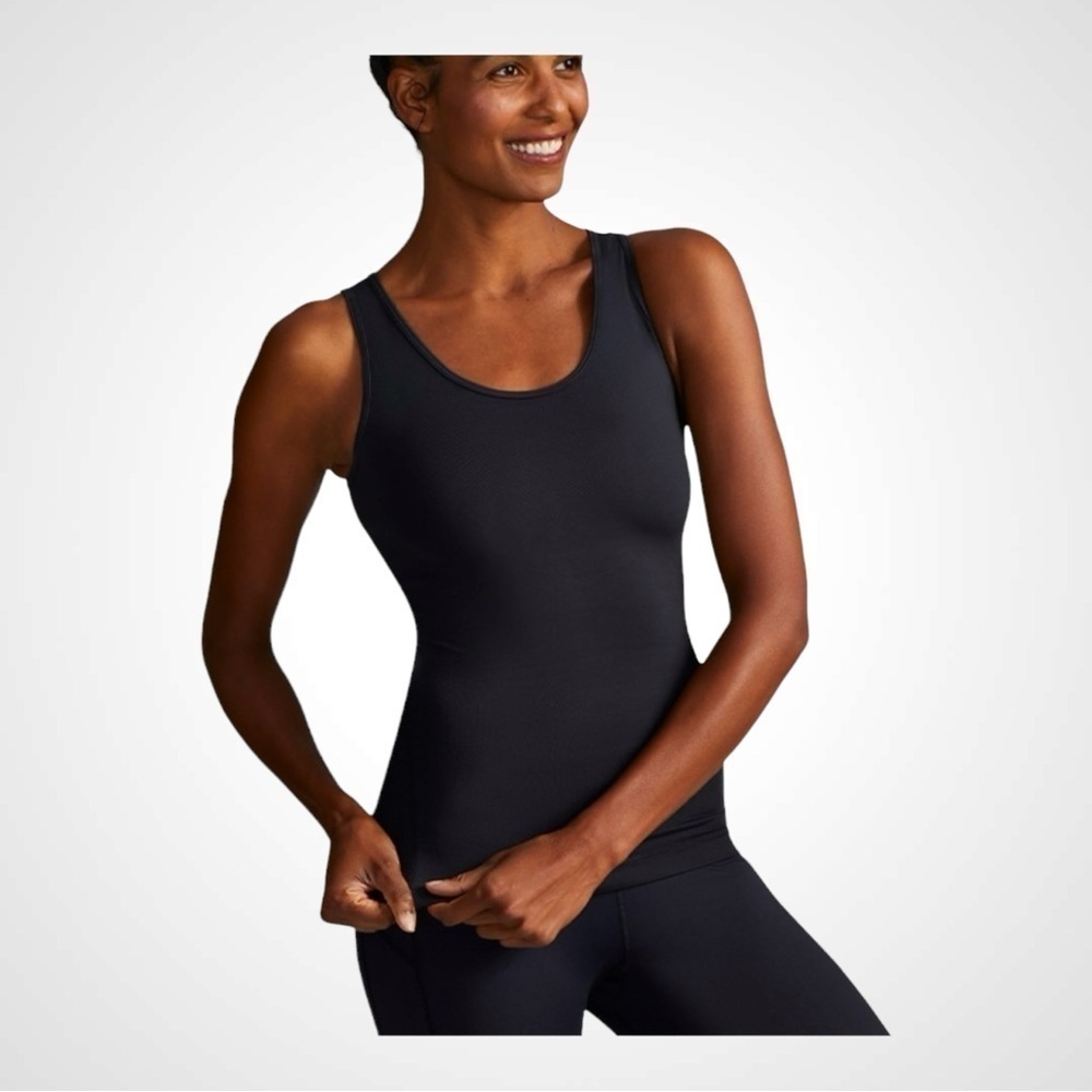 TOMMIE COPPER Lower Back Support Tank Top in Black NWT